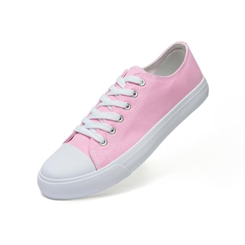 Image of Canvas Shoes for Women, Women's Fashion Sneakers | Casual Low Top, Lace Up, Rubber Sole, Canvas Upper, Cushioned Insole