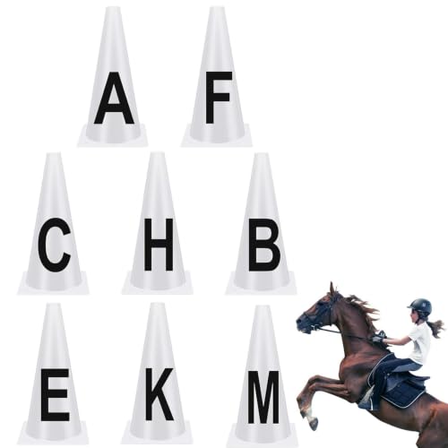 Cônes de dressage avec lettres blancs empilables pour entraînement équestre