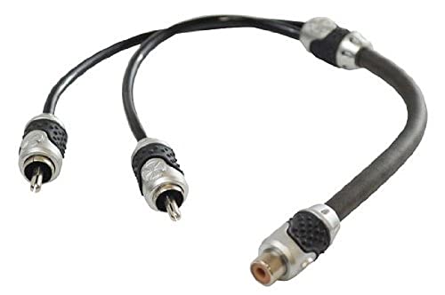 Adaptateur RCA femelle vers double mâle Y répartiteur audio noir argent