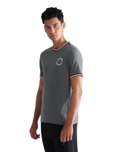Image of U.S. Polo ASSN. Mens OEE01 Striped Neck Cotton Lounge T-Shirt - Pack of 2