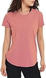 DESIGN: Damen Classic-fit Kurzärmeliges Rundhals Sport Tshirt in modischem und stilvollem Design. Abgerundeter saum fällt unter den hüften für bessere abdeckung
