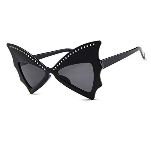 Fauhsto Sunglasses Luxury Prom Sun Glasses Stylish Bow Sunglasses Big Frame Eyeglasses Rivet Bat Sunglasses Trendy Wild Eyewear UV Protection