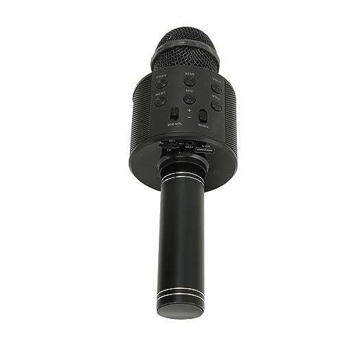 SUEH Micro karaoké Bluetooth sans Fil, Connexion Bidirectionnelle, Réduction du Bruit, Interface Riche, Microphone Bluetooth sans Fil pour Voiture pour Maison KTV (Noir)