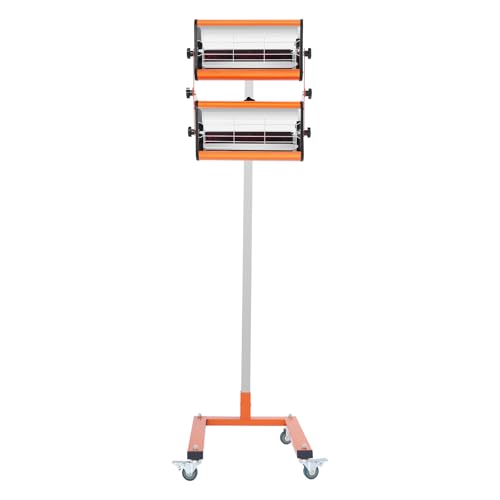 Image of banborba Infrared Paint Curing Lamp, 2 x 1000W Infrared Radiator Paint Dryer with Timer and Wheels, Dryer Heater Short Wave Body Panel Curing Light Car Baking Paint Tool for Automotive Repair
