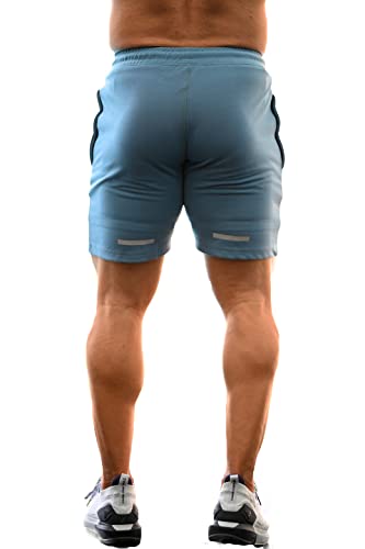 Image of Athletic Slim Fit Training and Gym Shorts for Men with Zipper Pockets