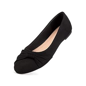 MaxMuxun Women’s Flats Shoes Faux Suede Round Toe Ballet Dressy Flats Comfortable Slip On Walking Shoes