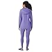 Vevo Active Women's High-Low Hoodie Tight Set, 5X, Purple Haze-Miami Blue