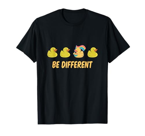 Be different Ente Gay Pride Tier Spruch T-Shirt