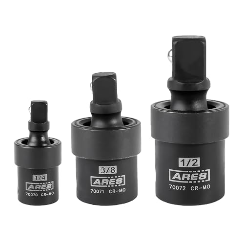 image for ARES 70073-3-Piece Impact Universal Joint Set - 1/4-Inch, 3/8-Inch and
