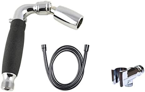 High Sierra's Solid Metal Handheld Shower Head Kit with Slip-Free Grip. Includes All Metal Handheld Shower Head, Trickle Valve, Hose with Silicone Inner Tube, and Holder. Low Flow 1.5 GPM. Chrome