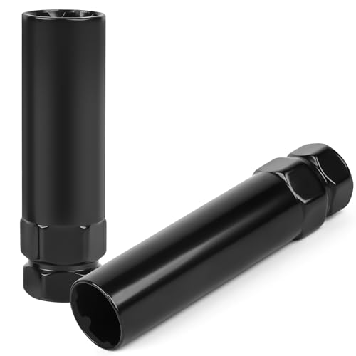 Builimeer 2 Pieces - 6 & 7 Spline Lug Nut Socket Set - Locking Lug Nut Removal Tool Kit - Wheel Lock Removal Kit for Easy Installation & Removal of Aftermarket Spline Drive Wheel Lug Nuts