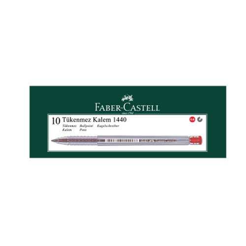 Faber-Castell 1440 Tükenmez 0.8MM, Kırmızı (2 paketi)