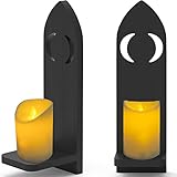 Gothic Wall Candle Holder, LIJEPNA 2Pcs Bamboo Gothic Style Wall Mount Rustic, Medieval Sconces, Woo