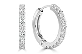 Divour - Aretes de aro redondos de diamante de laboratorio de 0,33 quilates en oro blanco de 9 quilates, aretes de diamante para mujer, aretes para mujer, regalos para esposa