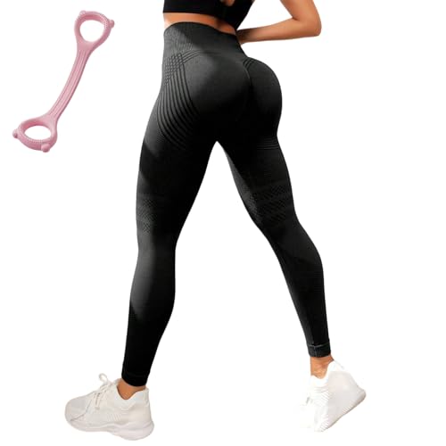 Anti Cellulite Leggings for Women, 3D Butt Lifting, Tummy Control, Compression, Breathable Yoga & Workout Pants (Black,XX-Large)