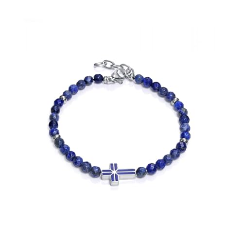 Viceroy Fashion Pulsera Niño Kids 14112P01013 - Acero, Cruz Azul, 17+2 CM