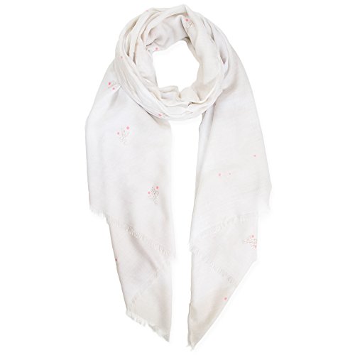 Glitter Cactus Print Oblong Summer Scarf (Beige)