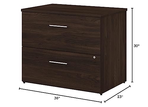 Bush Business Furniture Office 500 2 Drawer Lateral File Cabinet-Assembled, 36W, Black Walnut #TOP4