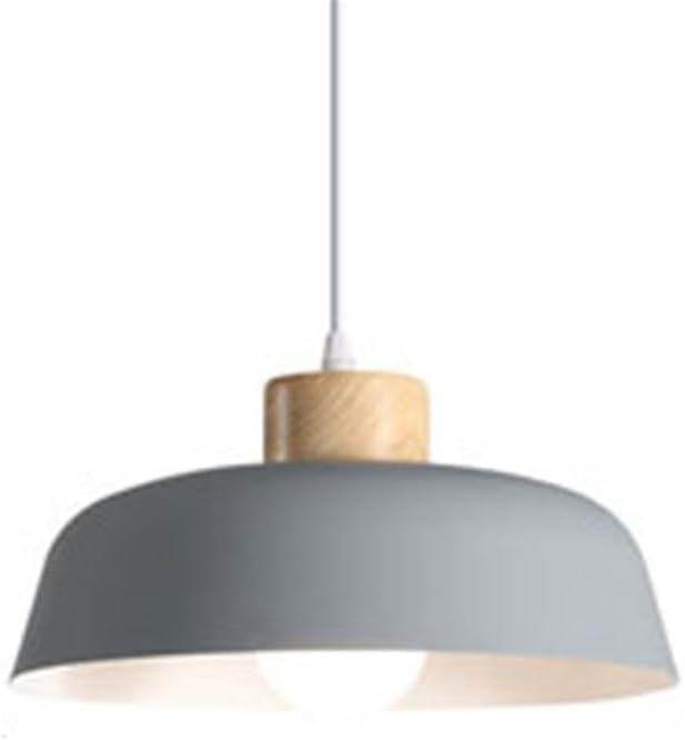Lamp Color Metal Lamp Shade Farmhouse Nordic Style Ceiling Hanging Light Fixture with Wooden Accessories Lighting for Kitchen Island Dining Room Lighting/K/30Cm