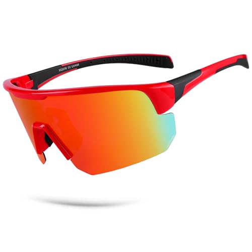 Image of BangLong Polarized Sports Sunglasses for Men Women UV400 Protection | TAC HD Lens, RX Insert Included, Lightweight Wrap-Around Design for Running Cycling Baseball Hiking