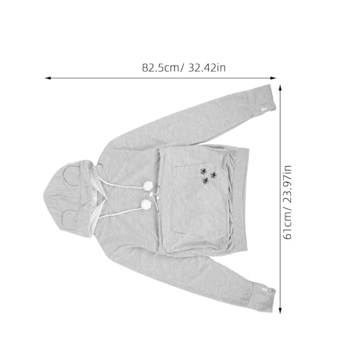 Sweat à capuche pour animaux gris clair Abaodam taille L