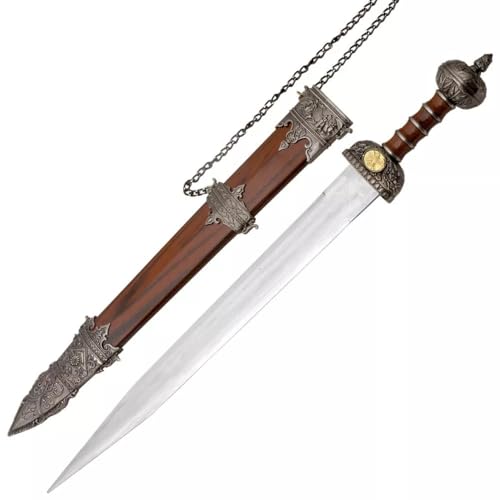 New 31" Gladius Roman Sword Gladiator Julius Caesar with Hard Case Plus Single Wall Sword Stand
