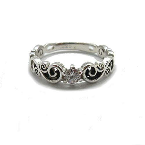Bague en argent massif 925 et CZ 3.5mm R001828 pour femme