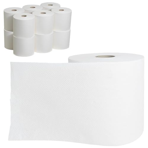 AURSTORE BASA |12 Sopalins | Essuie Tout Gros Rouleau, Bobine Essuie Main, Rouleau Papier Essuie Tout Industriel, Sopalin Par | 450 Feuilles | 2 Plis | (Lot de...