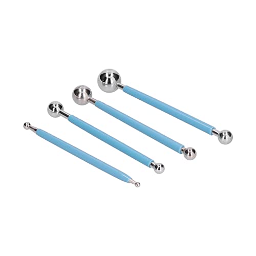 Clay Tools, Clay Tools Sculpting 4Pcs Stainless Steel Sculpting Tool Sculpting Tools with Firm Structure Blue for DIY Baking Decoration, Pottery And Clay Craft (4-piece set self-sealed bag)