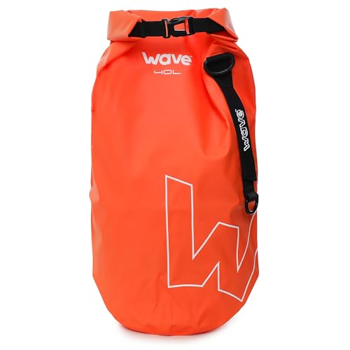 Sac étanche en PVC WAVE 40L orange : sac à dos léger avec sangle réglable