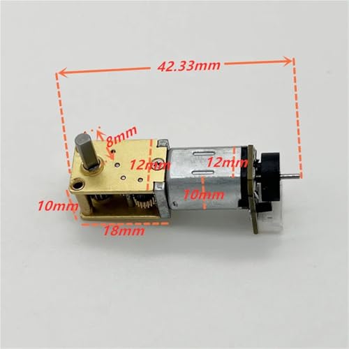 Reductor de engranajes N20 de metal con codificador y eje S para micromotores CC de robot 3