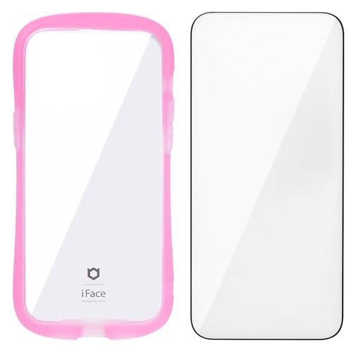 iFace Reflection Neo iPhone 15 Pro Max ケース クリア 強化ガラス (クリアピンク) ガラスフィルム 光沢 セット【アイフェイス アイフォン15プロマックス 保護フィルム 透明 耐衝撃 クリアケース 韓国 ストラップホ