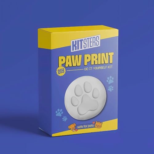Image of KITSTERS,DIY Paw Printing Kit for Cats & Dogs,Paw Prints of Your Little Fur Babys',Fun Activity for Pet Parents - Memories,Art & Craft - Mould Cast - Epoxy Resin,Video Workshop Included, White