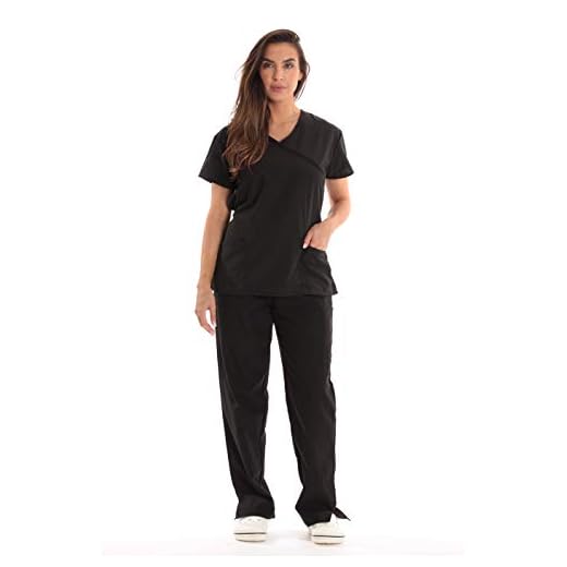 Just Love Tie Back Scrubs Set for Women 17777W-Black-M