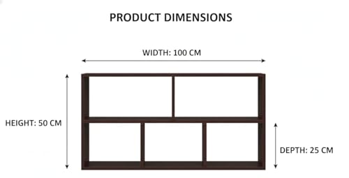 Image of Wall Shelf, 100 x 25 x 50 cm, Constructed Wooden Shelves | Shelves for wall | Wall Shelves for Bedroom, Living Room, Bathroom and Kitchen | Shelf | Wall Shelf for Interior Decoration