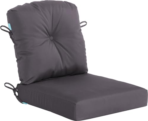 Image of QILLOWAY Outdoor Chair Cushion Set with Strings,Replacement Outdoor Cushions for Patio Furniture.(Dark Grey)