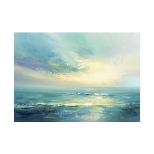 Décoration abstraite d'impression de paysage marin WODJEM premium
