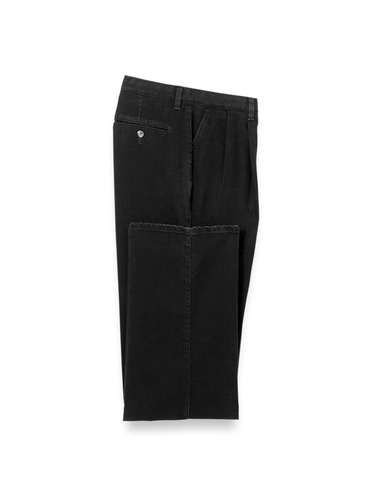 Paul Fredrick Mens Denim Pleated Pants
