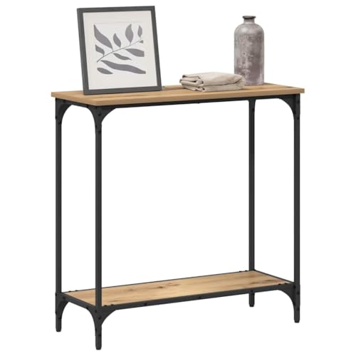 Mesa consola de madera de roble Artisan de 75 cm para pasillo 4