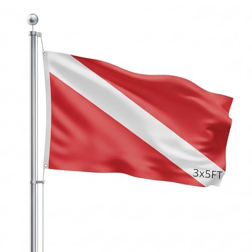 SSK® Diver Down Outdoor Flag - Large 3' x 5', Weather-Resistant Polyester