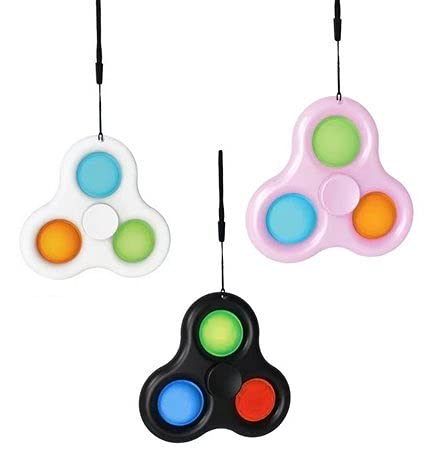 Nova versão simples de brinquedo com bolhas Pop Fidget It 3 Mini chaveiro giratório para alívio do e