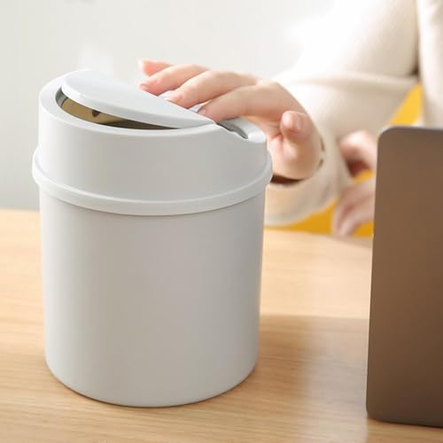 Mini Desk Trash Can with Swing Lid