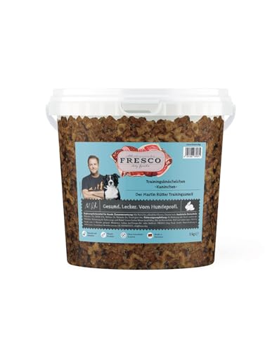 FRESCO Dog Martin Rütter Trainingsknöchelchen Kaninchen 1kg | getreidefreie & zuckerfreie Hundeleckerlis | aus frischem Fleisch | 100% natürliche Zutaten | für Belohnung, Training und als Snack
