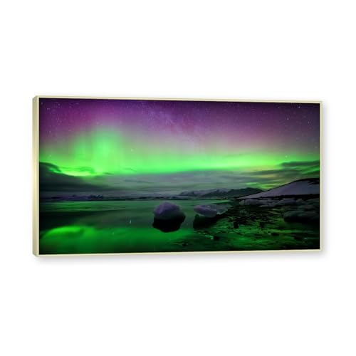Tableau sur toile aurore boréale pour créer une ambiance zen dans la chambre