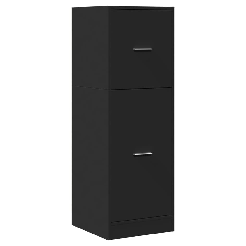 vidaXL Apothecary Cabinet, Storage Cabinet for Living Room, Apothecary Chest with Drawer, Apothecary Cupboard, Modern Style, Black Engineered Wood