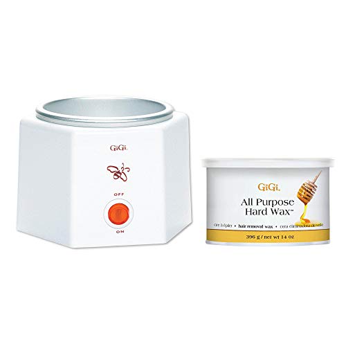 Gigi Professional Space Saver Wax Warmer + Hair Removal Hard Wax, 14 Ounces