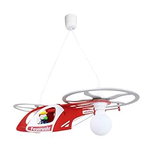 Elobra Pendelleuchte Feuerwehr Helikopter Rot/Weiss, 2-flammig