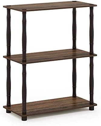 Furinno Toolless Shelves, Wood, French Oak Grey/Black, one size