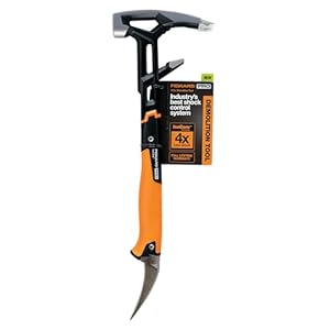 Fiskars IsoCore Wrecking Bar, Board Bender Shock Absorbing Hammer and Crowbar, 18-Inch