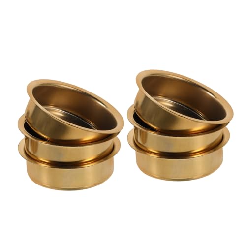 MAGICLULU 6pièces Boîtes à Bougies Chauffe-Plat Métal Coupelles à Bougies Parfumées Vides pour DIY Dorées